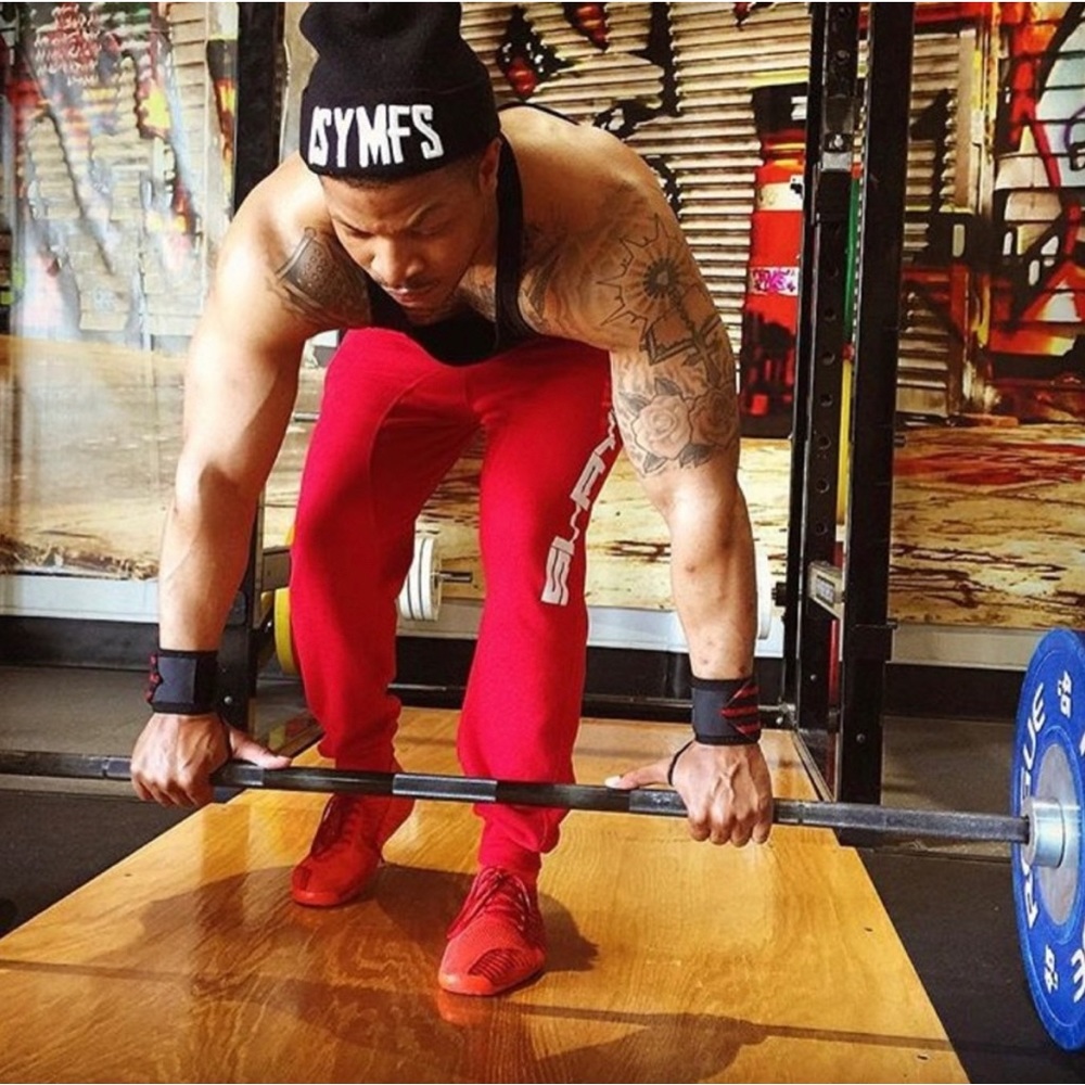 1 RED pair only Premium joggers with zippered pockets